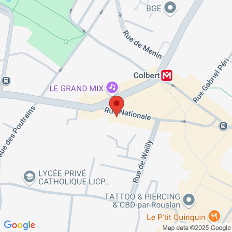 Carte Google Maps affichant la position de la structure