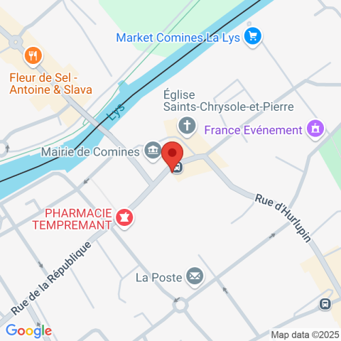 Carte Google Maps affichant la position de la structure