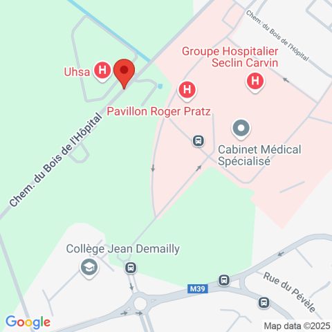 Carte Google Maps affichant la position de la structure