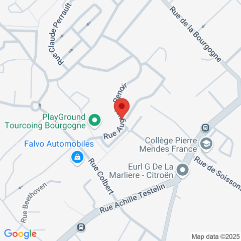 Carte Google Maps affichant la position de la structure