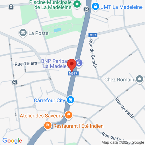 Carte Google Maps affichant la position de la structure