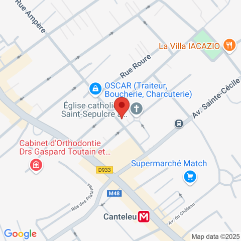 Carte Google Maps affichant la position de la structure